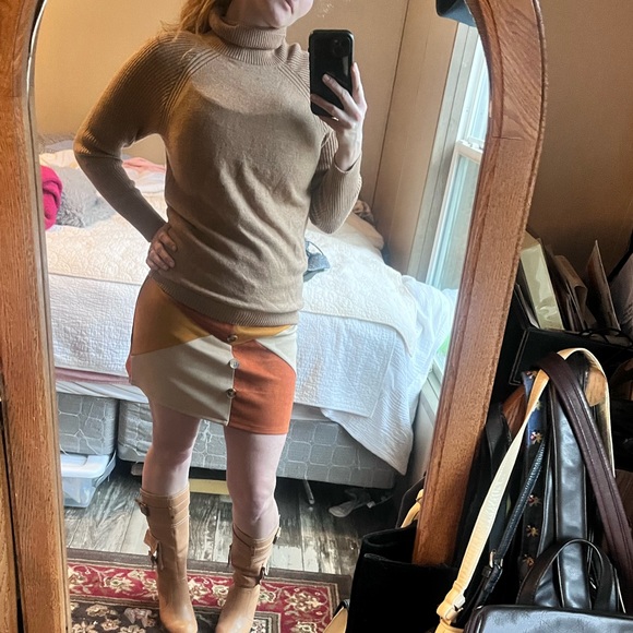 Camel brown Merino Wool blend Turtleneck sweater • size Medium - Picture 10 of 15